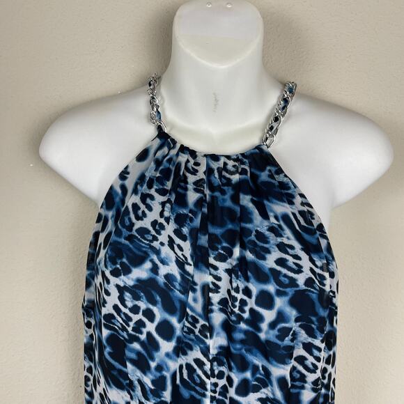 Cache Y2K Maxi Dress Size 2 Animal Print Chain Straps Boho Fairygoth‎ Flowy - Picture 4 of 6